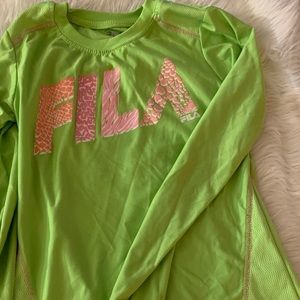 Fula brand girls athletic long sleeve tee.
